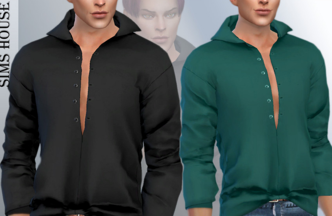 MEN'S BUTTON SHIRT | Shirt Clothes Mod Download