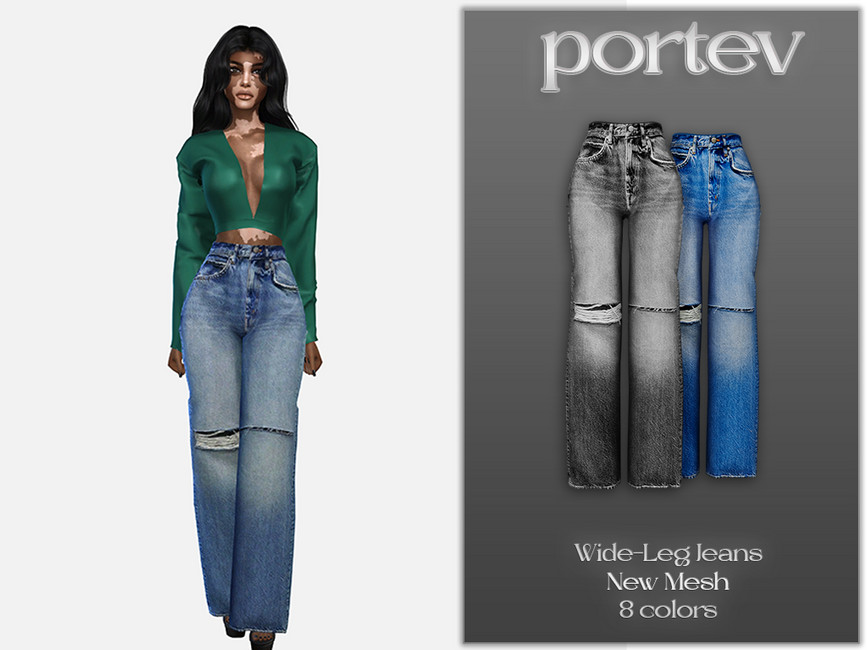 Wide-leg Jeans | Jeans Clothes Mod Download
