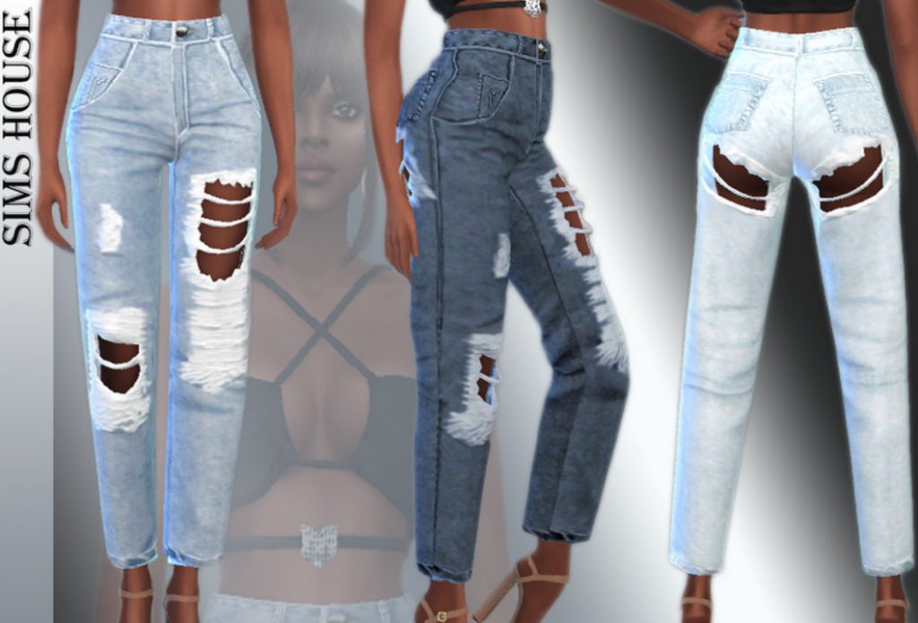 Women's jeans with back slits | Jeans Clothes Mod Download